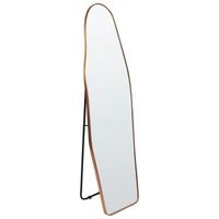 espejo de pie 48 x 160 cm marco de aluminio forma irregular soporte completo dorado larche