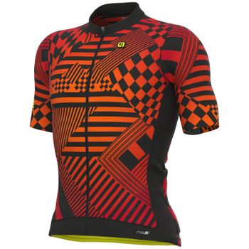 Ale PR-S Checker Short Sleeve Jersey - M - Red