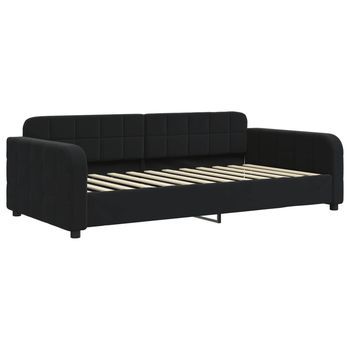 Cama Para Adulto | Cama Individual | Sofá Cama Sin Colchón Terciopelo Negro 100x200 Cm