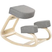 silla ergonomica de rodillas taburete postural gris con estructura de madera de abedul soporta 120 kg gris