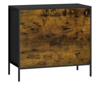 homcom cajonera de oficina industrial con 2 cajones cajonera para archivadores con cerradura y carpetas colgantes para tamano a4 80x39x735 cm marron