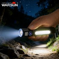 linterna de bolsillo warsun sq03 edc - linterna led recargable de 1000 lumenes con clip base magnetica carga tipo-c resistente al agua