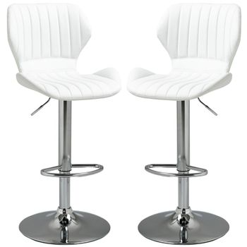 Set 2 taburetes bar 47x51.5x114 cm blanco