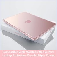 funda compatible con macbook neo a18 pro chip de 13 pulgadas a3404 2026 cubierta protectora rigida para portatil ligera rosa mate transparente