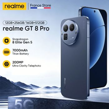 realme GT 8 Pro 5G Versión Europea, CPU Snapdragon 8 Elite Gen 5, Cámara Teleobjetivo Ultra Nítida de 200MP, Batería de 7000mAh, Cargador de 120W