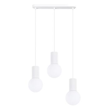 Lámpara colgantes blanco aluminio/vidrio alt. 120 cm