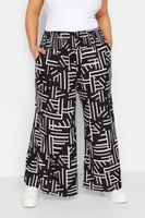 yours pantalon ancho blanco y negro estampado mujer curvy y tallas grandes yours