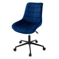 silla de oficina ergonomica giratoria azul tapizada de terciopelo