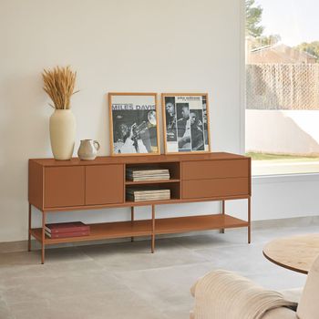 Mueble de tv 2 puertas 2 cajones arcilla