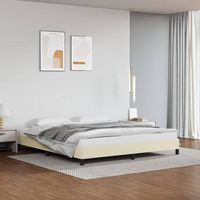 cama matrimonial  cama para adultos  estructura de cama sin colchon cuero sintetico crema 180x200 cm cfw59200
