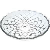 arandela de cristal d20cm taladro central 10mm transparente