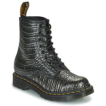 Dr. Martens Botines 1460 Gunmetal Wild Croc Emboss para mujer