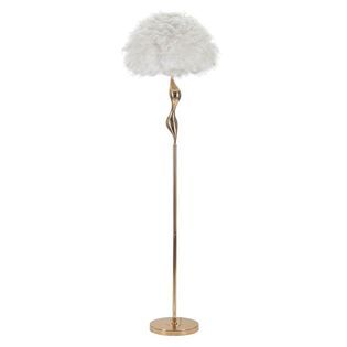 Lámpara De Pie Con Plumas Blancas Cm Ø 50x165