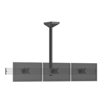 Soporte de Techo Kimex 031-4332K1 para 3 Pantallas 32″ VESA 100x100 Ajustable Gris/Negro