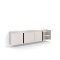 mueble tv television muebles de salon almacenaje 207x50x35 cm para tv hasta 80 colgado suspendido estilo moderno beige