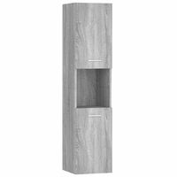 armario de bano madera contrachapada gris sonoma 30x30x130 cm vidaxl