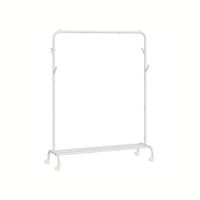 burro para ropa con ruedas con barra estructura de tubo de acero blanco