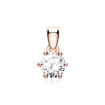 Colgante de diamantes de oro rosa de 14 quilates para mujer