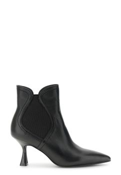 botines de piel con elástico black 37