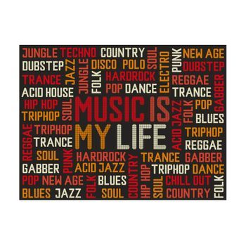 Papel Pintado 3d - Music Is My Life (200x154 Cm)