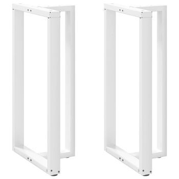 Patas Para Mesa De Bar En Forma De T (2 Unidades), Color Blanco, 60 X 35 X (110-111) Cm, Acero Vidaxl