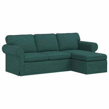 Sofá Verde Oscuro 215 X 138 X 80 Cm Tela Vidaxl