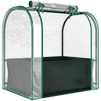 outsunny mini invernadero con bolsa de plantacion invernadero pequeno portatil para interior y exterior 68x50x70 cm verde