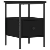 mesita de noche  mesa auxiliar  mesilla madera de ingenieria negro 34x36x50 cm