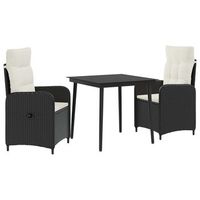 juego de mesa y sofa 3 uds negro y crema vidaxl