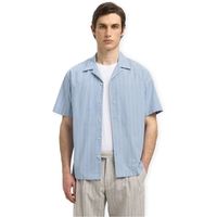 selected camisa manga larga rlxholger stripe ss shirt - light blue stripes para hombre