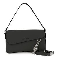 bolso de hombro con efecto piel granulada y colgante con logotipo colorido black taglia unica