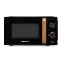 orbegozo mi 2120 - microondas con capacidad de 20 litros diseno nordico asa de madera 6 niveles de potencia 700 w