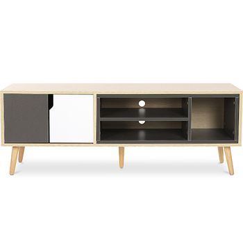 Mueble Tv De Madera - Diseño Escandinavo - Bjorn Gris