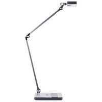 lampara de mesa led de metal plateado interruptor tactil cargador inalambrico lacerta