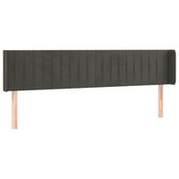 cabecero accesorio para dormir mueble de dormitorio con borde lateral 203 x 16 x 7888 cm tela terciopelo gris oscuro tdl0204935