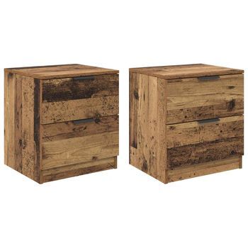 Armario De Noche 2 Uds. Madera Vieja 45 X 39 X 50cm Vidaxl