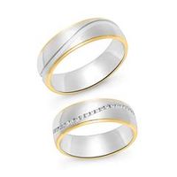 anillos para pareja de plata 925 parcialmente chapados en oro