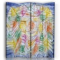 legendarte - biombo theater mountain construction - paul klee - separador de ambientes para interiores cm 145x170 4 paneles