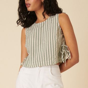 Nobody's Child Verity Striped Organic Cotton Top - UK 14