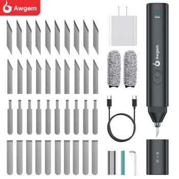 Cuchillo ultrasónico Awgem KE1, 40W, potencia ajustable, 3 velocidades, herramienta de corte profesional y precisa, carc