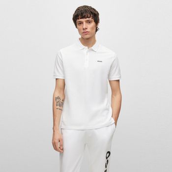 HUGO Polo de piqué de algodón Blanco 50466182-120