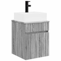 vanidad con lavabo de pared sonoma gris 39 x 41 x 625 cm vidaxl