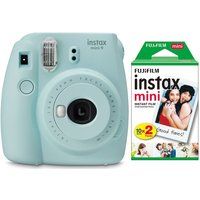 instax mini 9 instant camera  mini film 20 shot pack bundle - ice blue blue