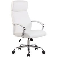 clp silla de oficina faro xl en simil cuero o tela blanco 69x64x113 cm