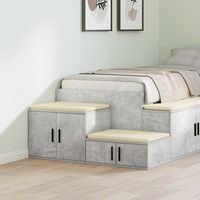 armario de almacenamiento 2 piezas - madera de ingenieria - gris concreto 108x41x40cm