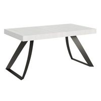 mesa extensible con patas curvadas de acero antracita volta-color blanco-alargaderas -ancho extensible
