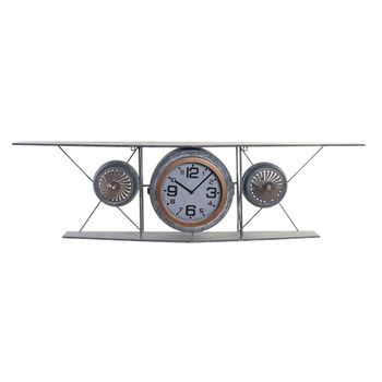 Reloj Pared Hierro Cristal 120x21x33,5 Avion