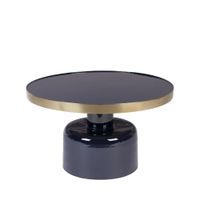 mesa de centro redonda de acero esmaltado azul