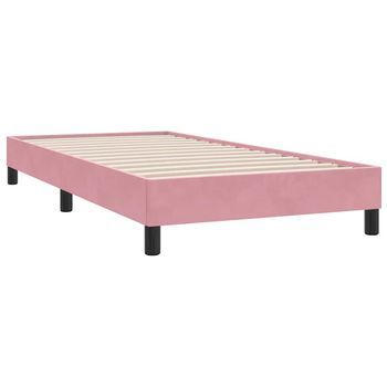Estructura De Cama Sin Colchón Terciopelo Rosa 100x210 Cm Vidaxl