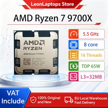 Procesador AMD Ryzen 7 9700X 5,5 GHz 8 núcleos 16 hilos 40 MB de caché de juego 4NM TDP 65W Socket AM5 CPU para juegos Zen 5 amd ryzen7 am5 9700X